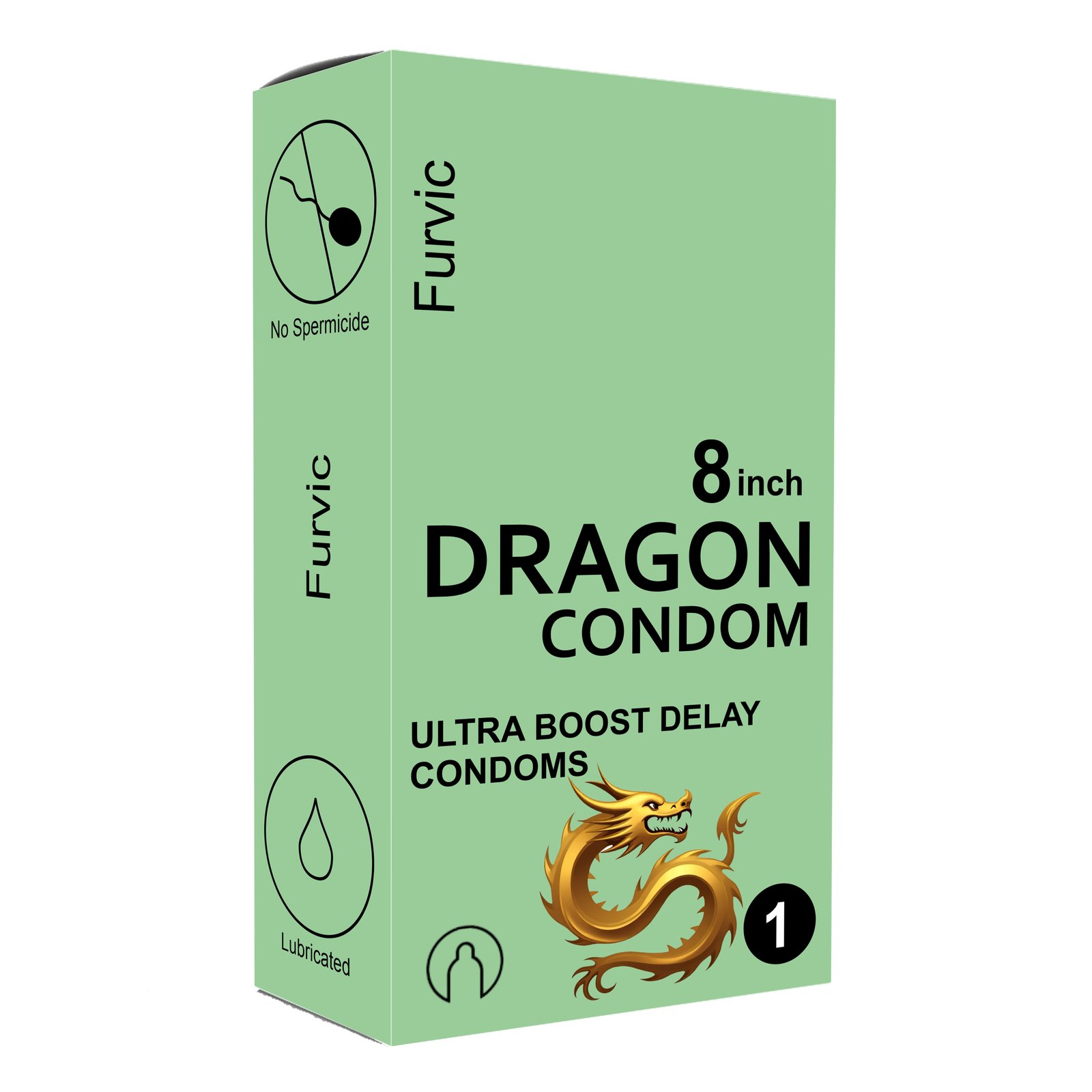 FURVIC Dragon Condom 8 Inch – Textured Delay Condom | Discreet COD