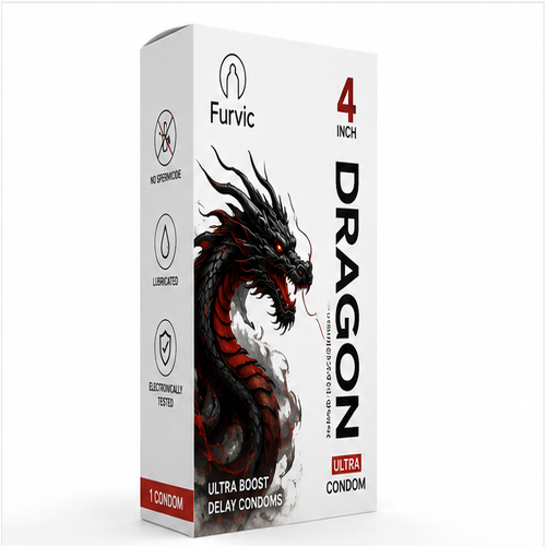 FURVIC Ultra Dragon Condom 4 Inch – Textured Dragon Design | Discreet COD