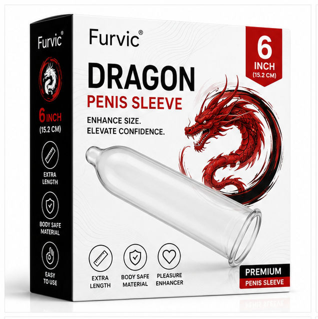 FURVIC Dragon Penis Sleeve 6 Inch – Textured Silicone Sleeve | Discreet COD